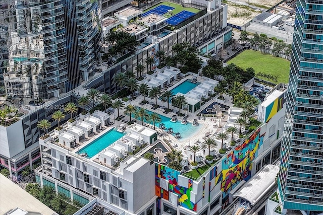 851 NE 1st Ave Unit 4011, Miami, FL 33132 - drone / aerial view of a pool area
