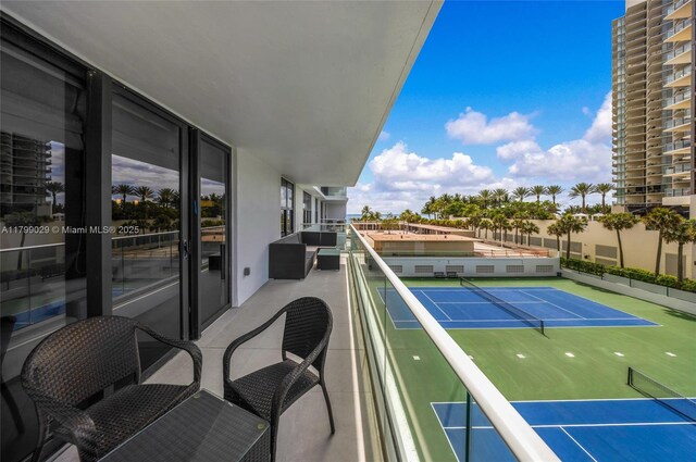 9801 Collins Ave Unit 5S, Bal Harbour, FL 33154 - balcony featuring a tennis court
