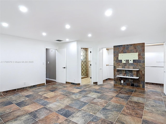 10227 SW 53rd Ct, Cooper City, FL 33328 - living area with baseboards, stone tile floors, and recessed lighting