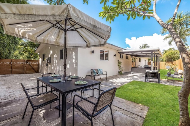 615 NE 115th St, Biscayne Park, FL 33161 - view of patio / terrace featuring outdoor dining space and an outdoor hangout area