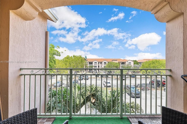 balcony with a residential view