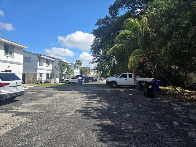 view of road with a residential view