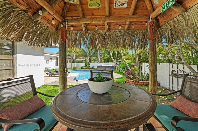 3215 NW 114th Ln, Coral Springs, FL 33065 - view of patio with a gazebo and a fenced backyard
