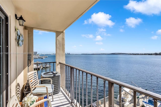2201 Brickell Ave Unit 77, Miami, FL 33129 - balcony with a water view and cooling unit