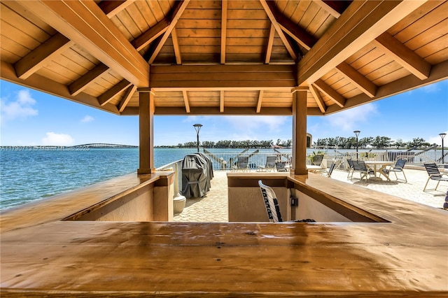 2201 Brickell Ave Unit 77, Miami, FL 33129 - dock area featuring a gazebo and a water view