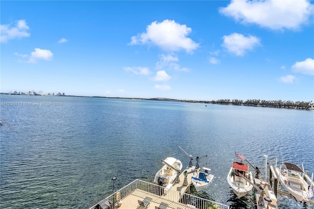 2201 Brickell Ave Unit 77, Miami, FL 33129 - water view featuring boat lift and a boat dock