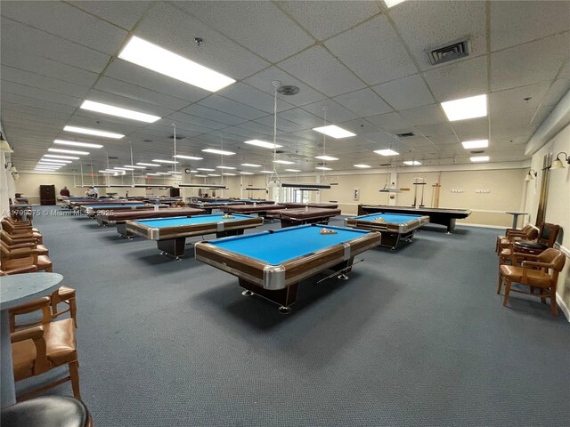 3087 Newport S Unit 3087, Deerfield Beach, FL 33442 - recreation room with pool table and a paneled ceiling