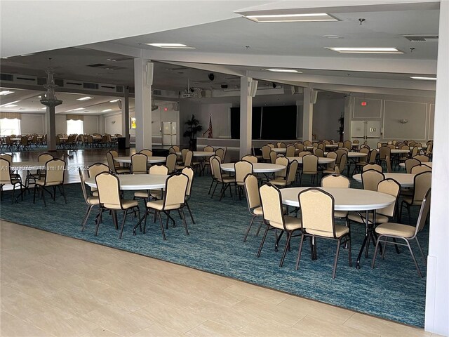 3087 Newport S Unit 3087, Deerfield Beach, FL 33442 - dining room featuring decorative columns