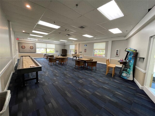 3087 Newport S Unit 3087, Deerfield Beach, FL 33442 - playroom with carpet flooring and a paneled ceiling