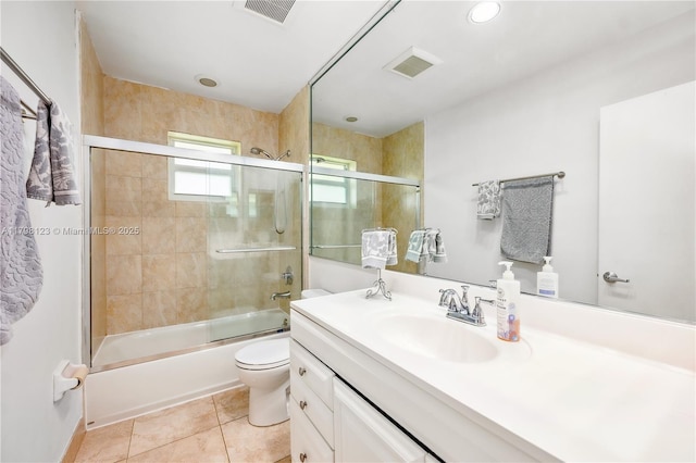 9456 SW 77th Ave Unit T6, Miami, FL 33156 - bathroom featuring vanity, enclosed tub / shower combo, tile patterned floors, and recessed lighting