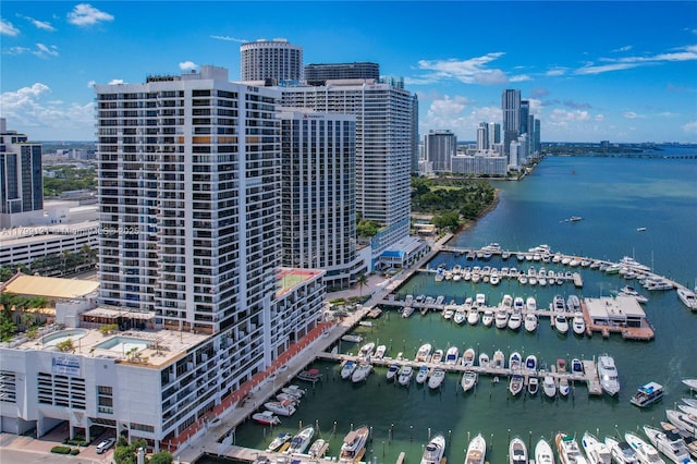 555 NE 15th St Unit 502, Miami, FL 33132 - view of urban area featuring numerous boat docks and a nearby body of water