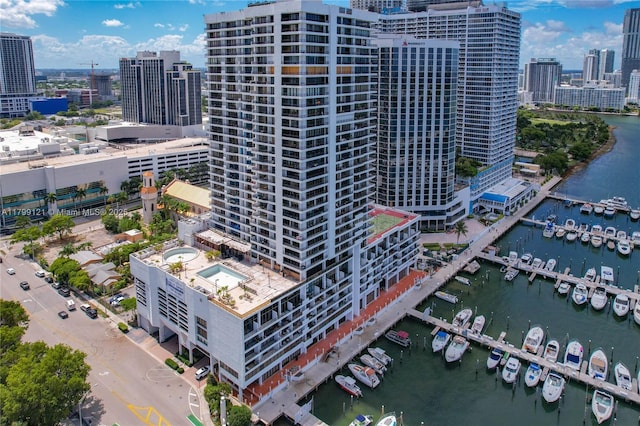 555 NE 15th St Unit 502, Miami, FL 33132 - view of urban area featuring numerous boat docks and a nearby body of water