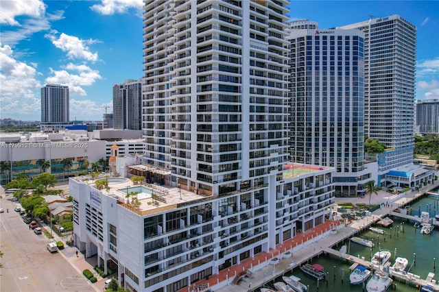 555 NE 15th St Unit 502, Miami, FL 33132 - view of building exterior featuring a city view and a water view