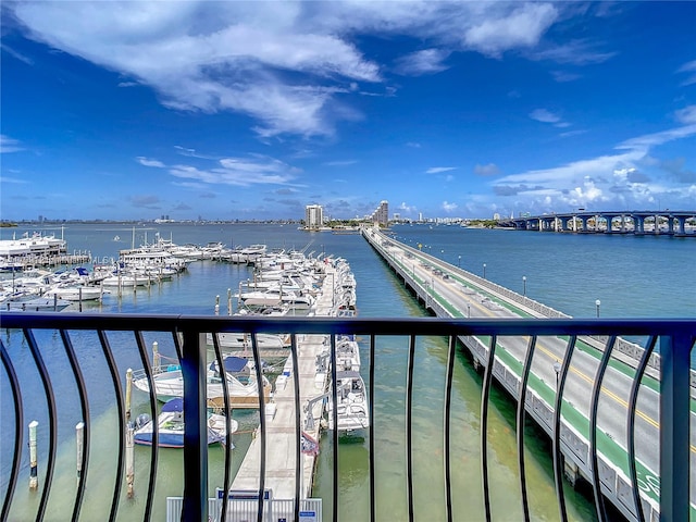 555 NE 15th St Unit 502, Miami, FL 33132 - water view featuring a marina and a notable bridge