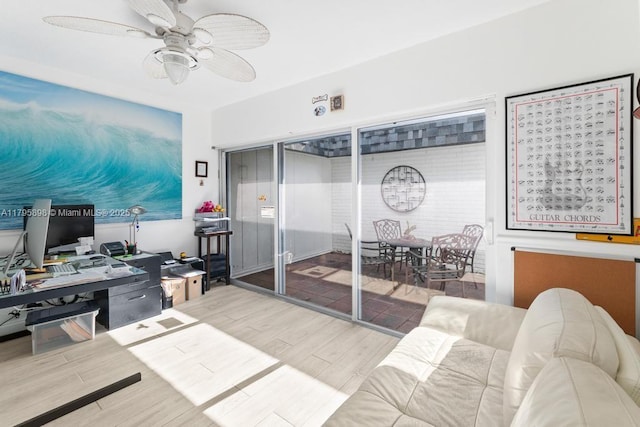 5715 Bayberry Ln, Tamarac, FL 33319 - office space with wood finished floors and a ceiling fan