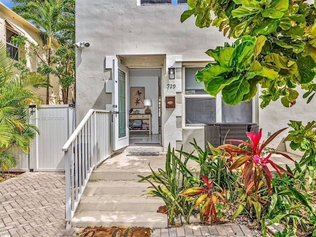 729 85th St, Miami Beach, FL 33141 - property entrance featuring stucco siding