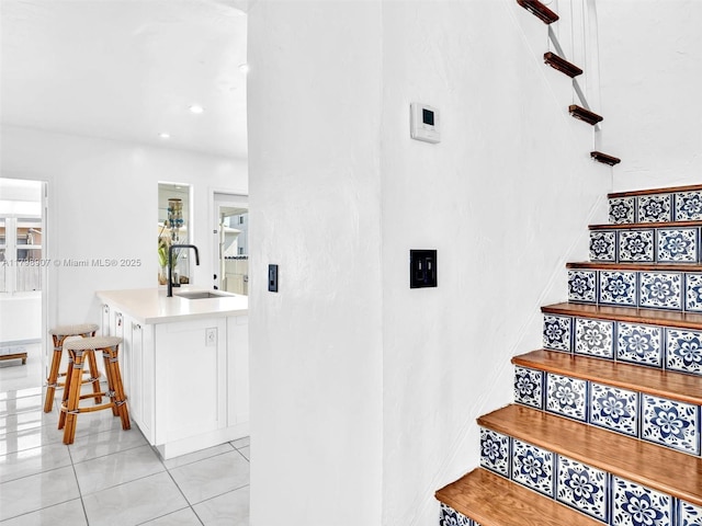 729 85th St, Miami Beach, FL 33141 - stairway featuring tile patterned floors