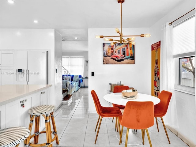 729 85th St, Miami Beach, FL 33141 - dining room with recessed lighting and light tile patterned flooring