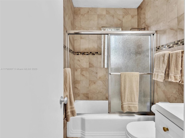 729 85th St, Miami Beach, FL 33141 - full bath featuring shower / bath combination with glass door, vanity, and toilet