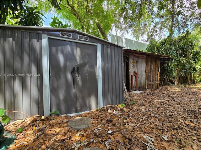 view of shed