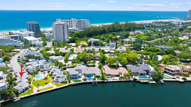 bird's eye view of a nearby body of water