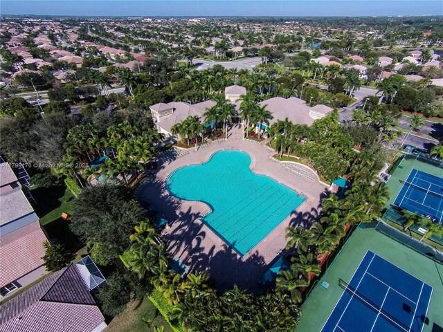 14284 NW 18th Mnr, Pembroke Pines, FL 33028 - bird's eye view of a pool area