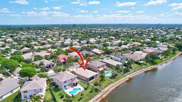 14284 NW 18th Mnr, Pembroke Pines, FL 33028 - aerial view of property's location featuring a pool area, nearby suburban area, and a large body of water