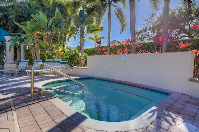 14284 NW 18th Mnr, Pembroke Pines, FL 33028 - view of pool featuring a hot tub, a patio area, and a swimming pool