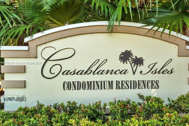 view of community sign
