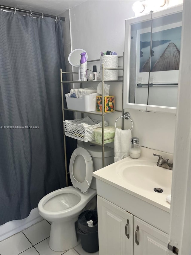 8145 NW 7th St Unit 211, Miami, FL 33126 - bathroom with tile patterned flooring, vanity, toilet, and curtained shower