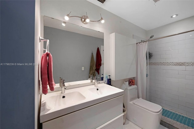 9054 NW 193rd Ter, Hialeah, FL 33018 - bathroom with toilet, tiled shower, and double vanity