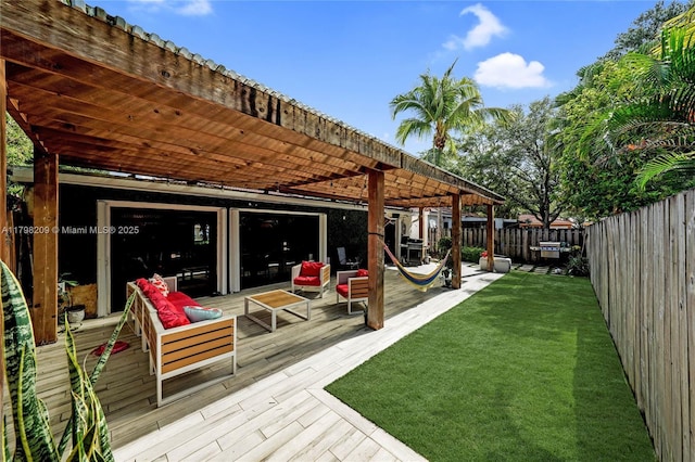 9054 NW 193rd Ter, Hialeah, FL 33018 - wooden deck with a pergola