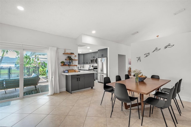 16791 Royal Poinciana Dr, Weston, FL 33326 - dining room featuring baseboards, light tile patterned floors, and recessed lighting