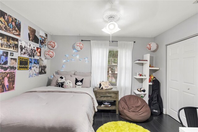 bedroom featuring wood finished floors