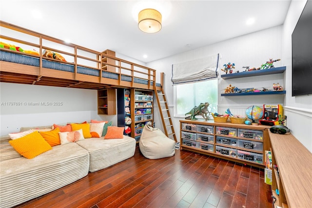 bedroom with wood-type flooring