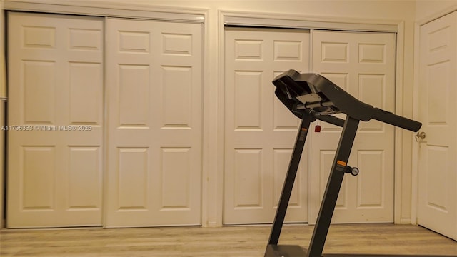 1374 NW 159th Ave, Pembroke Pines, FL 33028 - workout room with light wood-style flooring