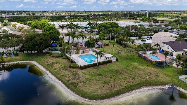 1374 NW 159th Ave, Pembroke Pines, FL 33028 - drone / aerial view of a pool and a nearby body of water
