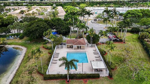 1374 NW 159th Ave, Pembroke Pines, FL 33028 - bird's eye view of a nearby body of water and a pool area