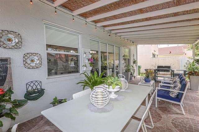 1374 NW 159th Ave, Pembroke Pines, FL 33028 - view of patio / terrace with fence, a grill, and outdoor dining space