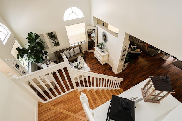 1374 NW 159th Ave, Pembroke Pines, FL 33028 - stairway with a high ceiling and wood finished floors