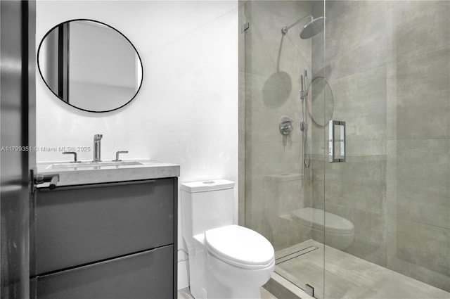 30 NE 50th St, Miami, FL 33137 - bathroom featuring toilet, a shower stall, and vanity