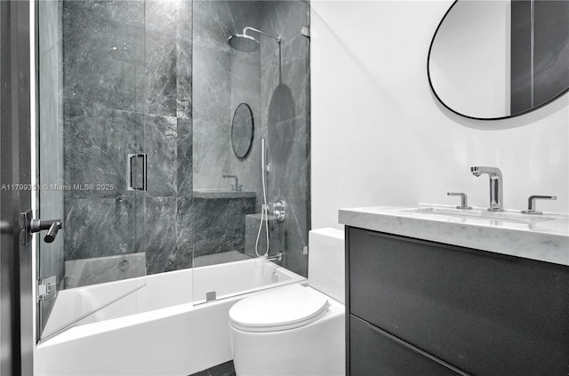 30 NE 50th St, Miami, FL 33137 - full bathroom featuring toilet, vanity, and shower / bath combination with glass door