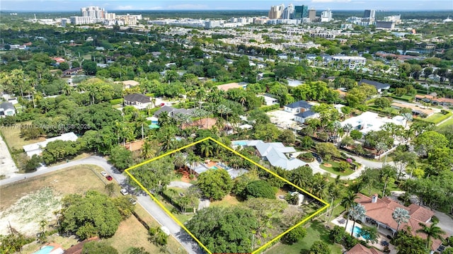 view of urban area with property boundaries highlighted