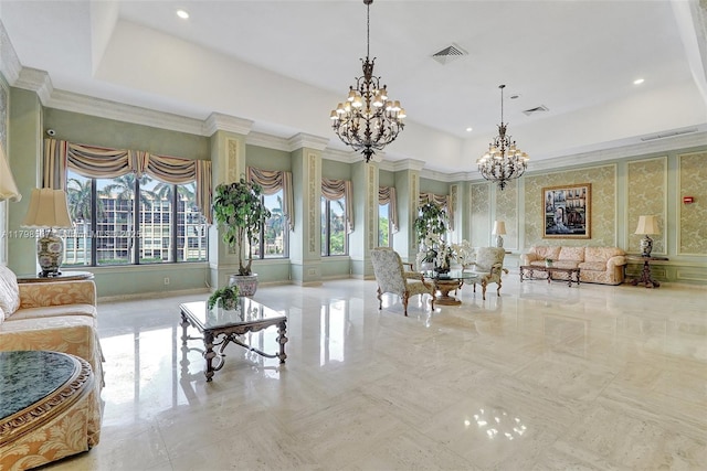 600 Three Islands Blvd Unit 1703, Hallandale Beach, FL 33009 - lobby with recessed lighting and ornamental molding