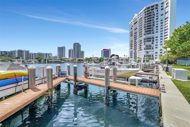 600 Three Islands Blvd Unit 1703, Hallandale Beach, FL 33009 - dock with a view of city and a water view
