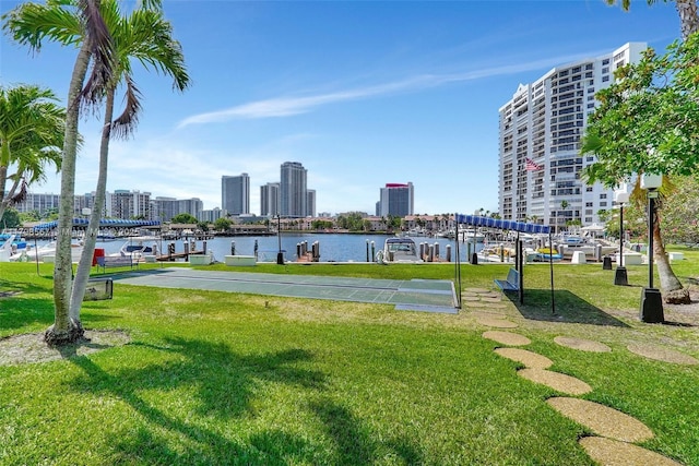 600 Three Islands Blvd Unit 1703, Hallandale Beach, FL 33009 - view of home's community featuring a lawn, a city view, and a water view