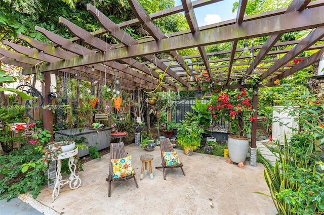 655 SE 37th Ter, Homestead, FL 33033 - view of patio featuring a fenced backyard and a pergola