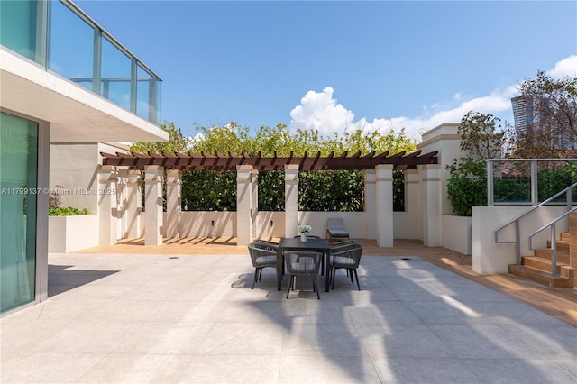 300 Sunny Isles Blvd Unit 4-501, Sunny Isles Beach, FL 33160 - view of patio / terrace featuring outdoor dining space and a pergola