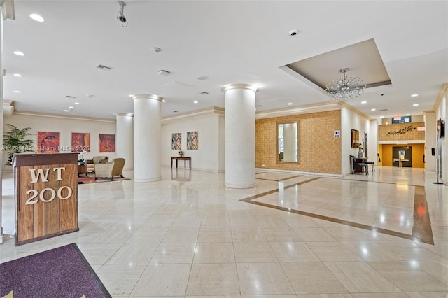 251 174th St Unit 212, Sunny Isles Beach, FL 33160 - community lobby featuring ornamental molding and recessed lighting
