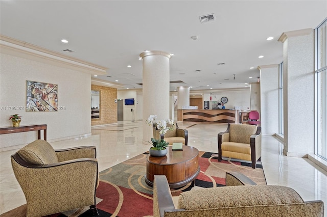 251 174th St Unit 212, Sunny Isles Beach, FL 33160 - building lobby featuring recessed lighting and crown molding